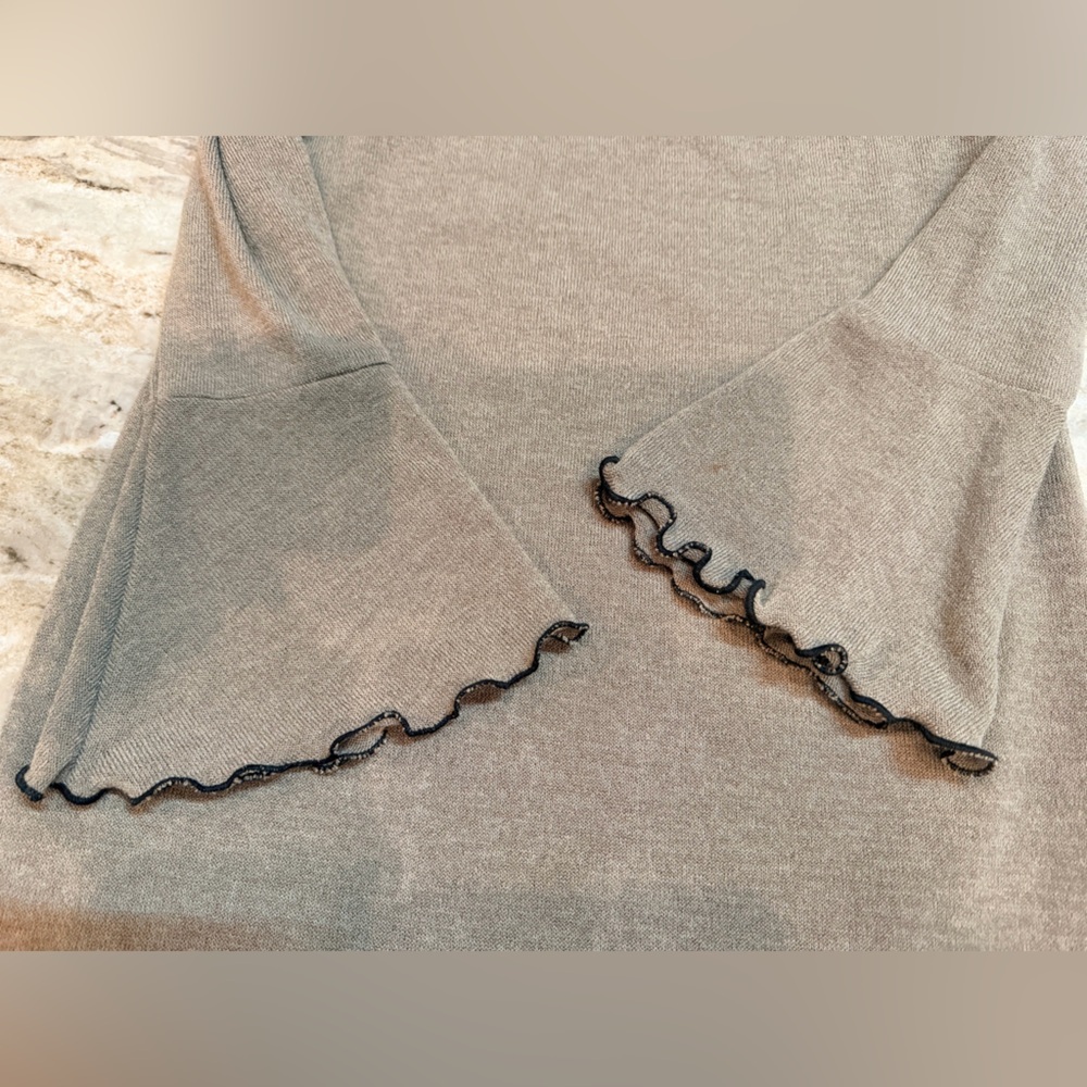 PinkBlush Taupe Knit Dress Stretch 3/4 Sleeve small - Picture 5 of 8